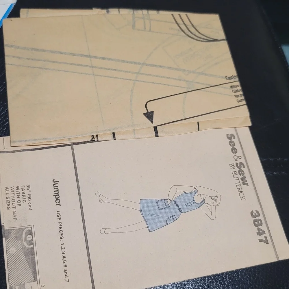 Vintage See & Sew Butterick 3847 Girls Jumper Dress Pattern Uncut Size 7-10